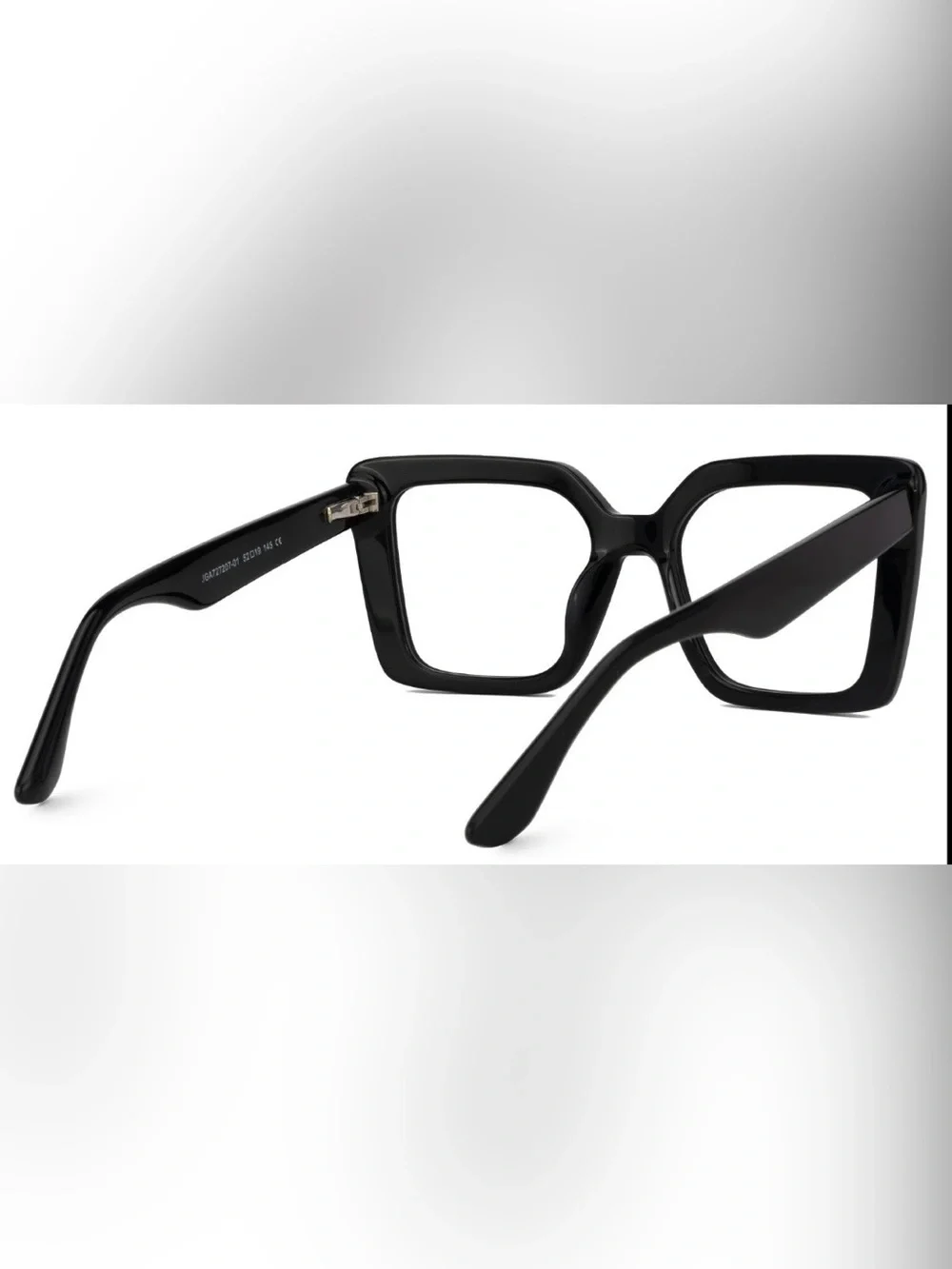 Zeelool Women's Black Square Glasses with Gold Stud Accents